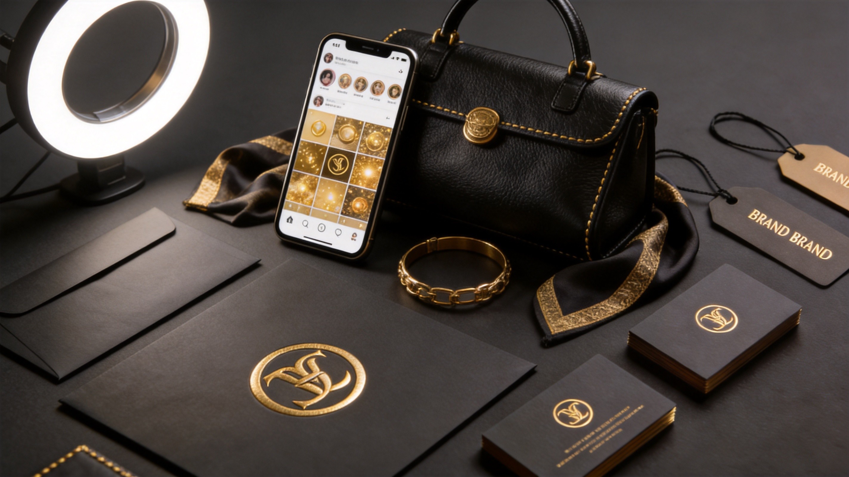 Optimized Amazon handbag listing displayed on laptop screen showing professional photography and A+ Content